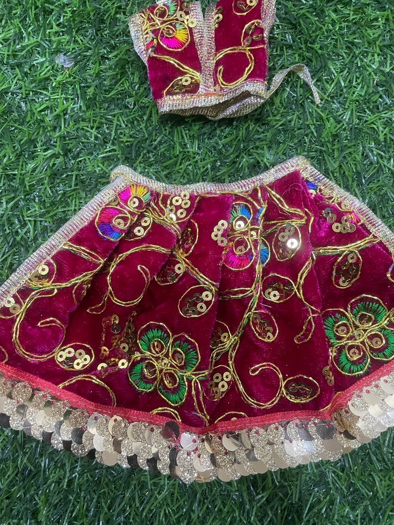 Pink Radha Krishna Dress / Available for Size 3 , 4 , 5 Inches Lehenga