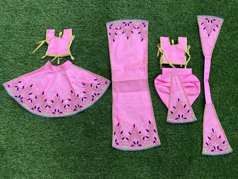 Designer Radha Krishna Dress in Pink Colour With Beautiful Etsy