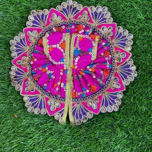 Laddu Gopal poshak for size 2 , 3 , 4 and 5 / sequin work on fabric / Krishna clothes in pretty colours