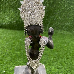 Krishna Mukut / Gopal ji stone crown and Mala / jewellery for size 2, 3 , 4 , 5 , 6 , 7 laddu Gopal / white silver crown and necklace