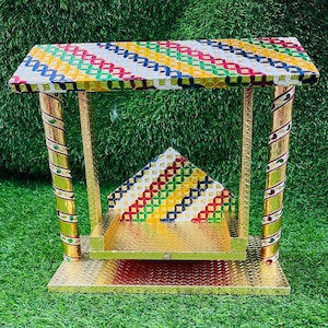 Laddu Gopal jhula with minakari work / home temple decor / swing available for size 0, 1 , 2 , 3 , 4 , 5 / roof design