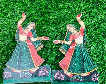 Sakhi set / set of 2 sakhi / home decor / temple decor / height is around 5 inches
