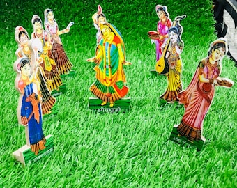 Ashtsakhi set  / home decor / temple decor / 8 Sakhi and Radha Rani set / 8 friends of Radha Rani / 3 sizes available