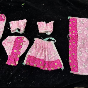 Radha Krishna dress / lace border on printed cotton fabric / available for size 9-10 and 11-12 inch idols