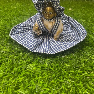 Laddu Gopal dress for size 2 , 3 , 4 , 5 , 6 / shirt , tunic and cap poshak / check design dress in cotton fabric