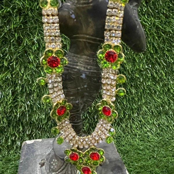 Beautiful Radha Krishna stone necklace / Laddu Gopal and deity haar / Mala for standing idols of 15- 21 and 18-24 inches / 2 sizes available