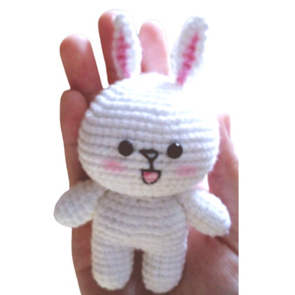 LINE Happy Cute Cony Rabbit Crochet PATTERN Pdf | Amigurumi | Squishy Baby White Rabbit |  LINE App | Soft Toy | Handmade | Easy Beginner