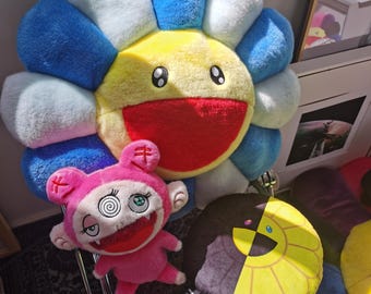 Takashi Murakami flower pillow Blue 60CM