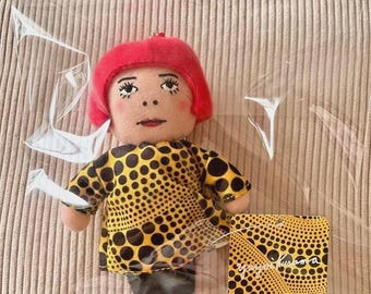 YAYOI CHAN Yayoi Kusama Soft Mascot Plush key Ring yellow Mori Museum Limited