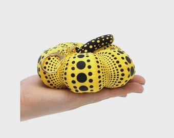 Yayoi Kusama soft sculpture pumpkin keychain