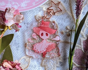 Chibi Rosi Boo Keychain | Whimsical Cottagecore Accessory | Acrylic Keychain