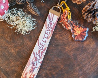 Death Moth Wrist Lanyard | Whimsical Camping Accessory | Mini Keychains
