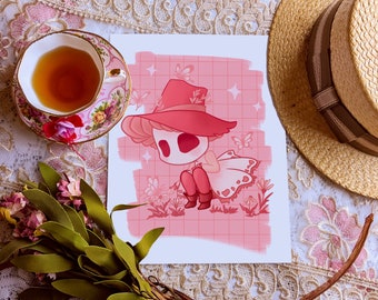 Ghost Girl Print | Chibi Rosi Boo Art | 5” by 7”