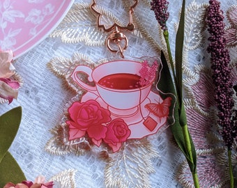 Teacup Cottagecore Keychain | Whimsical Accessory | Acrylic Keychain