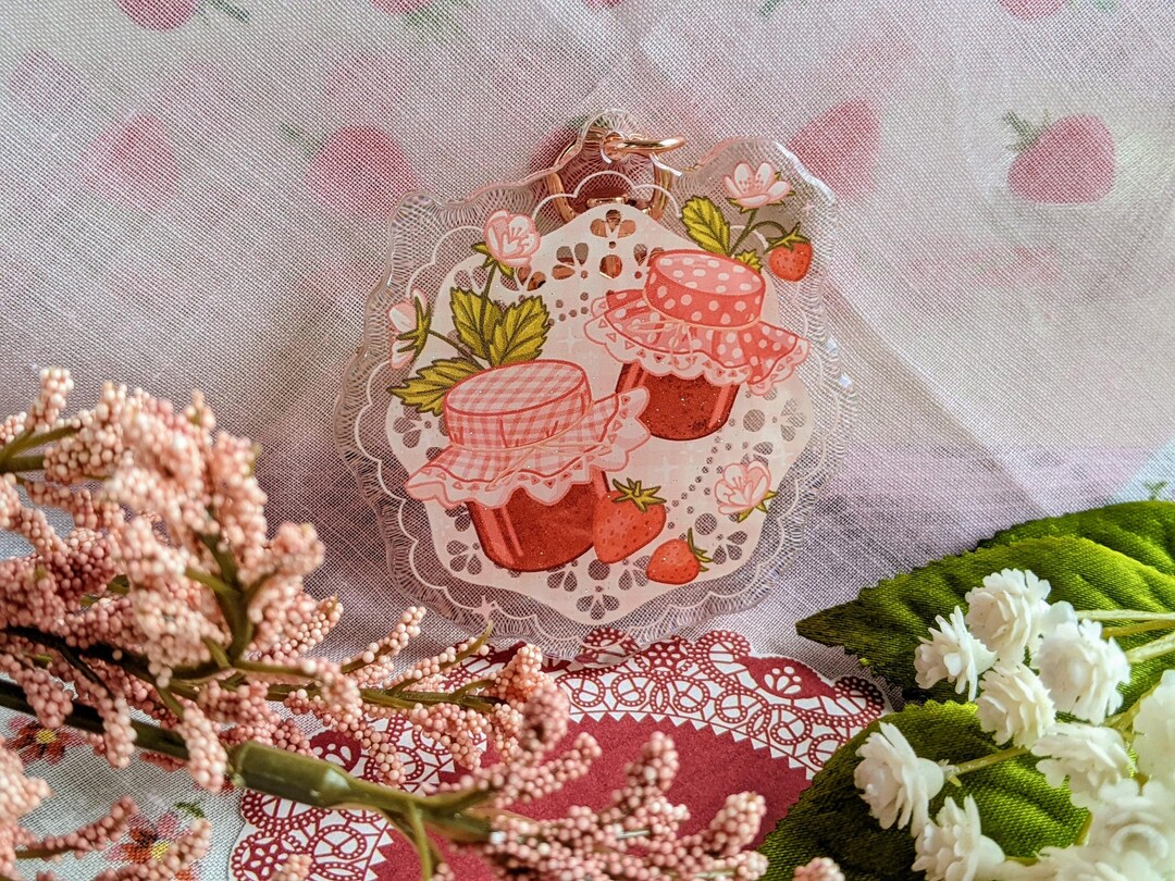 Strawberry Jam Keychain - Etsy