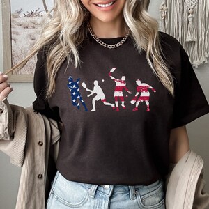 US flag Pickleball Tee, July 4th T-Shirt, Oversized Tee, Gift for Pickleball Player, Unisex Shirt, American Flag, Independence Day