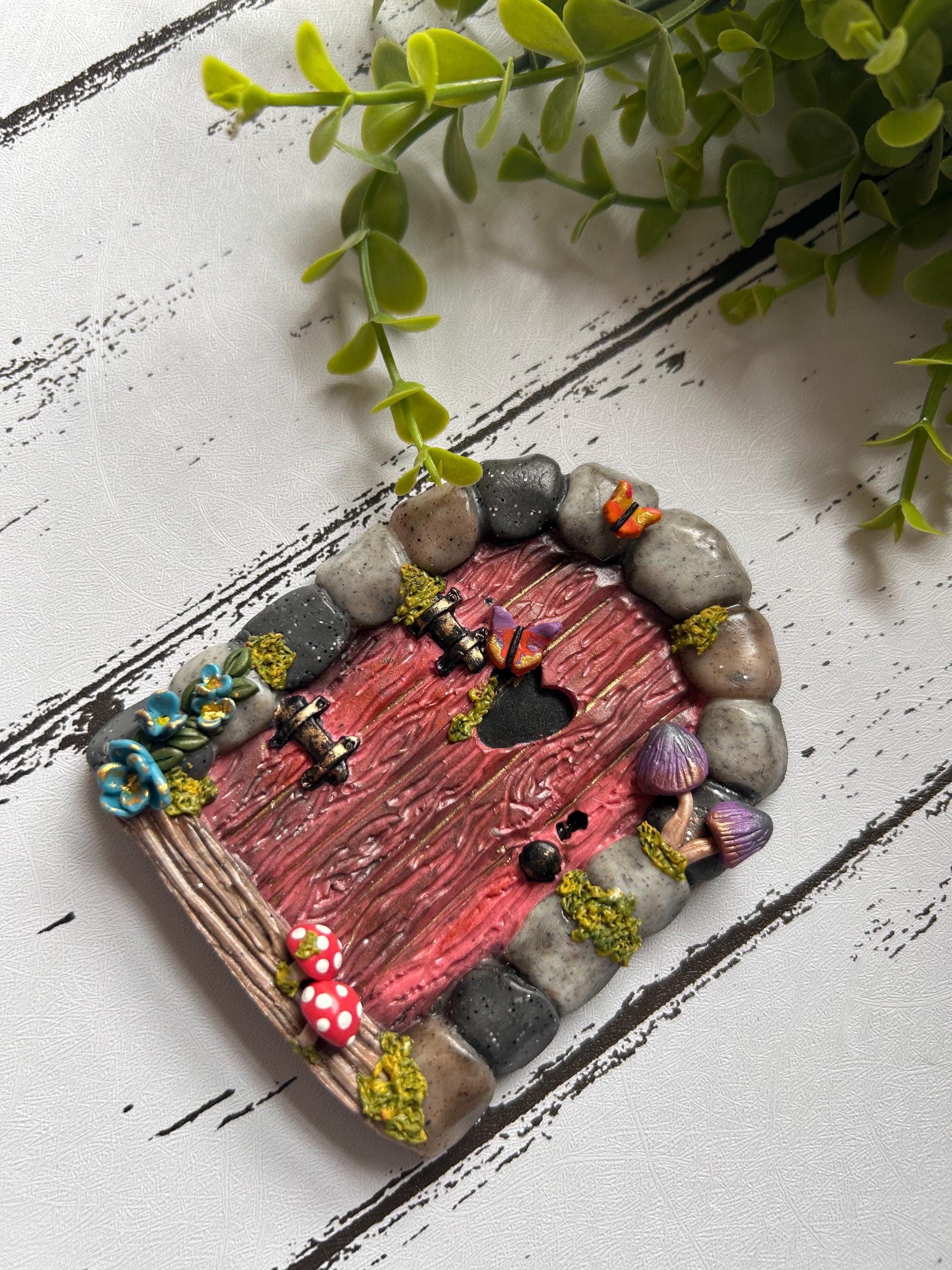 Fairy door for home and garden, fairy garden accessories and ornaments - home and garden decor handmade polymer clay gifts, elf, tooth fairy