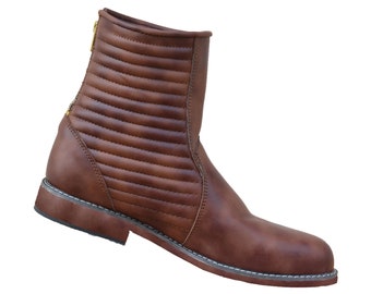 Premium Brown  Leather Handmade Shoes For Mens- Fashion boots Made With 100% Pure Leather