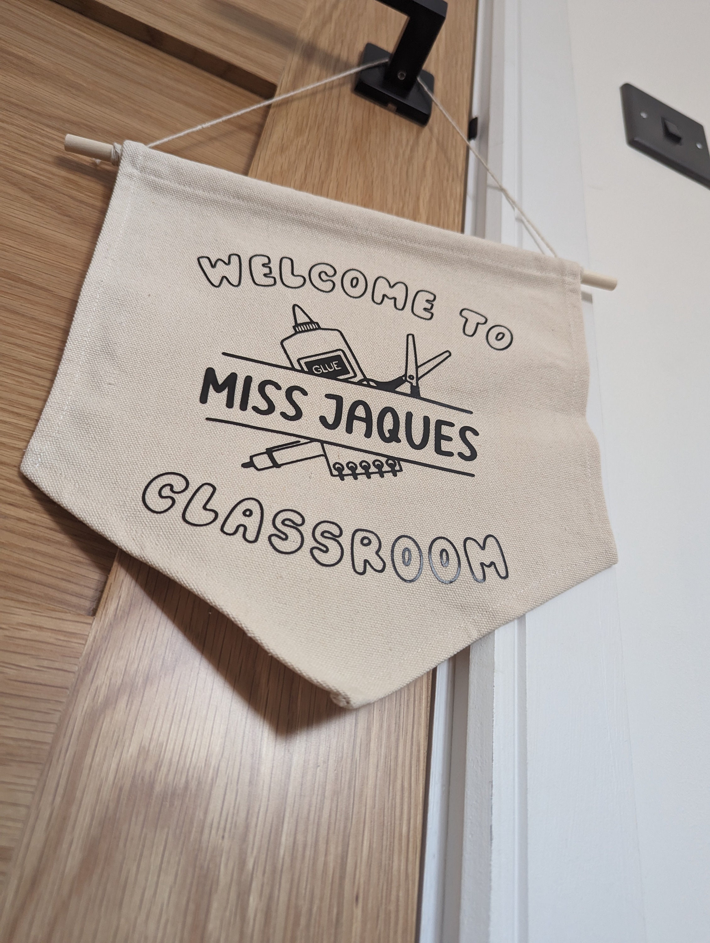 Personalised Teacher Class Room Flag, Teacher Gift, Personalised ...