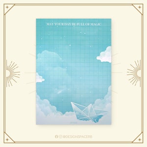 Notizblock - Full of Magic // Dina5 // 50 Blatt // To Do // Papierboot // Spruch // Raster Karo Kariert // Abreißblätter
