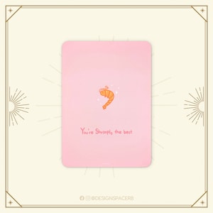 Grußkarte Shrimply // Dina6 // Runde Ecken // Karte // Shrimp // Lustig // Spruch // English // Lofi Kawaii Style