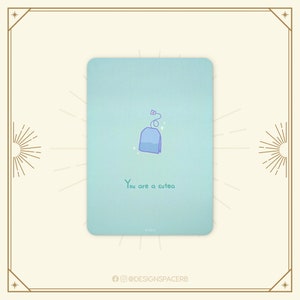 Grußkarte Cutea // Dina6 // Runde Ecken // Karte // Tee // Spruch // English // Lofi Kawaii Style