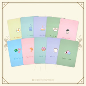 Grußkarten - Doodle - Set // Dina6 // Runde Ecken // Karte // Geburtstag // Lustig // Spruch // English // Lofi Kawaii Style