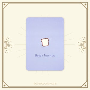 Wenskaart Toast // Dina6 // Ronde hoeken // Kaart // Brood // Zeggen // Engels // Lofi Kawaii Style