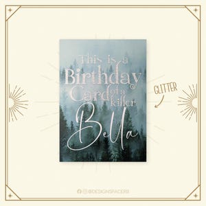 Wenskaart - Verjaardagskaart van een k*ller Bella // Dina6 // Kaart // Glitter // Vampier // Citaat // Engels // Bella // Edward Cullen // Twilight