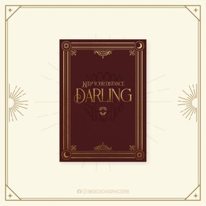 Biglietto d'auguri - Distance Darling // Dina6 // Biglietto // Splendido oro // Retro // Vampiro // Astarion // Detto // Inglese // DnD // Baldur's Gate