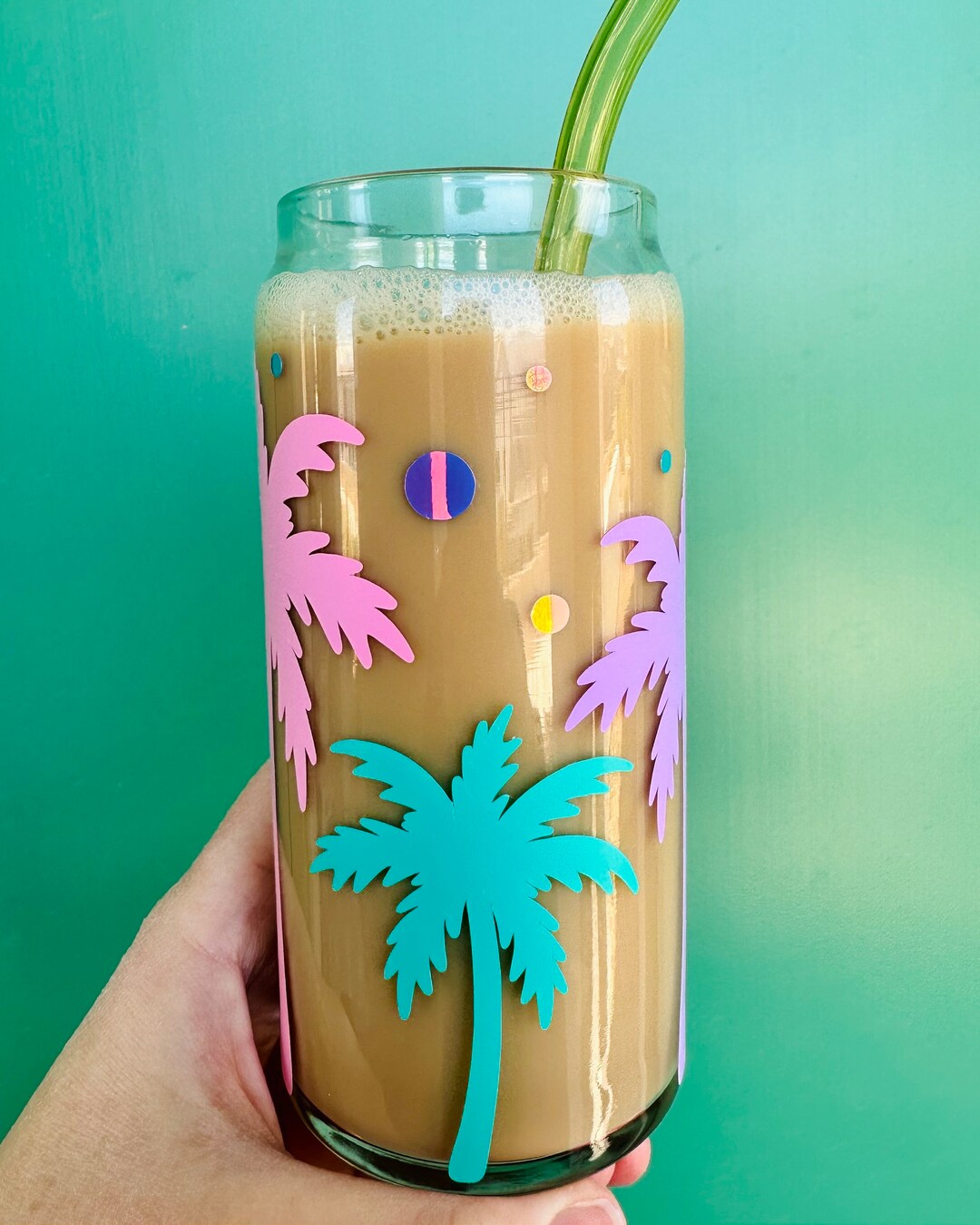 Vintage Inspired Nostalgia: 90s Palm Trees Summertime Glass Can | 90's ...