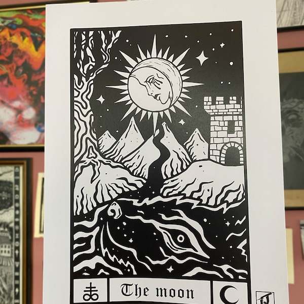 THE MOON TAROT Print | gotisch | Sternzeichen | Sternzeichen | Wanddekor | von Void und Tinte