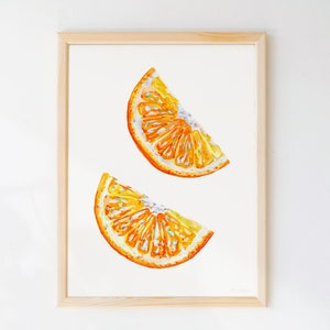 Orange Slice Art Print: Vibrant Watercolor Citrus Illustration