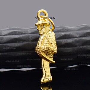 Yellow gold plated Gobbo pendant, silver Penguin Man pendant, wholesale lucky pendant jewelry