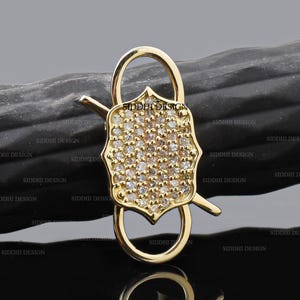 14K geelgouden hangslot, diamanten hangslot, hangslotsieraden voor damessieraden