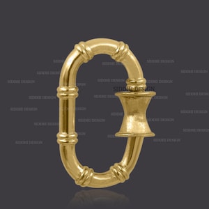 Geelgouden vergulde bamboe karabijnsluiting, sterlingzilveren connector