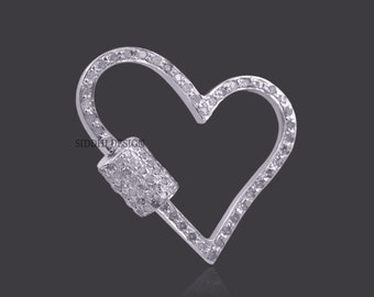 92,5 Silber Single Cut Diamant Karabinerschloss, Damen Schmuck Steckerschloss