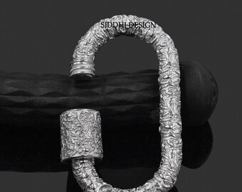 925 Silver Engraving Carabiner Lock, Connector Jewelry