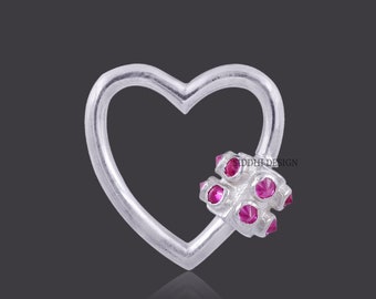 92,5 Silber Rosa Zirkonia Schraubkarabiner Schloss, Damen Schmuck Steckerschloss