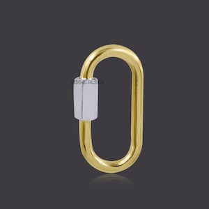 92.5 silver carabiner lock, gold plated wire and silver screw carabiner lock, woman jewelry connector lock carabiner