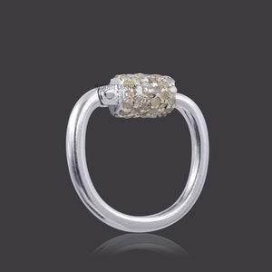 925 sterling silver trundle lock, single cut diamond trundle lock, woman designer jewelry connector screw lock
