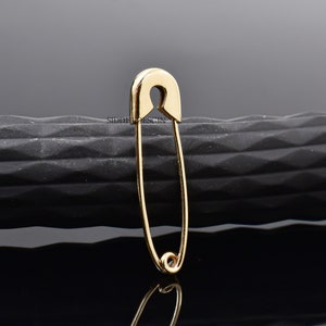 14k yellow gold safety pin charm, woman safety pin charm lock, wholesale gold safety pin charm jewelry