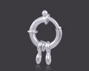 Cierre de gancho de plata de ley, accesorio para joyería (15 x 18 mm)