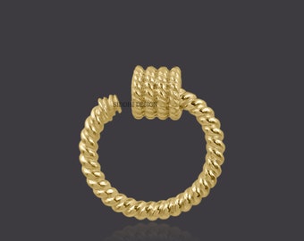 Gelbgold überzogener verdrehter Karabiner-Verschluss, 925er Sterlingsilber-Verbinder