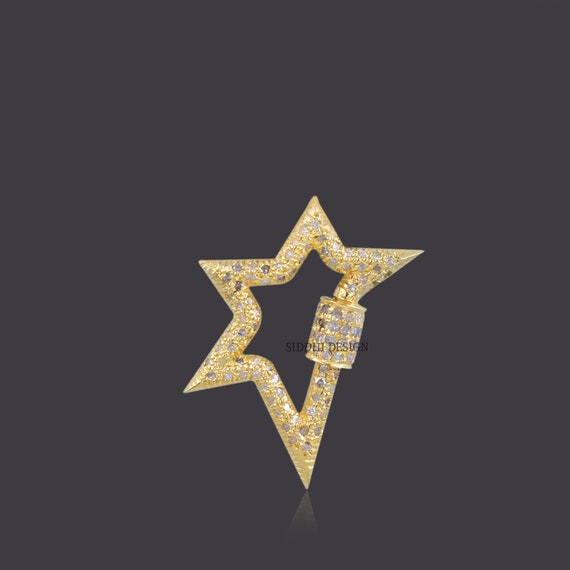 14K Yellow Gold Plated Star Carabiner Lock, Star Carabiner Lock Jewelry