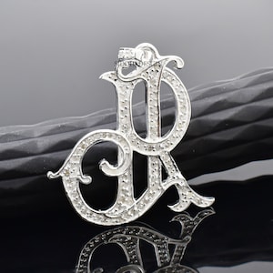 925 sterling silver letter monogram, Diamond RJ letter monogram, all custom letter monogram, personalization letter monogram jewerly
