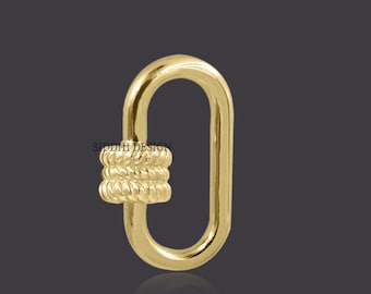 14k Gelbgold überzogen gedrehte Schraube Karabinerschloss, Frau Halskette Stecker Karabiner Schmuck