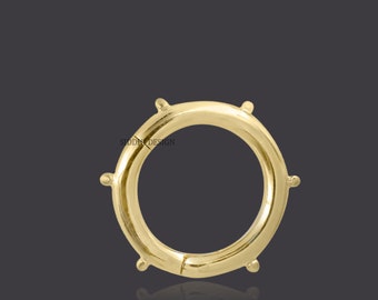 14k Yellow Gold Charm Enhancer Lock: Dotted Clasp Connector