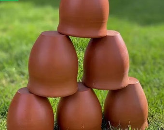 Handmade Clay Tea Cups: Indian Kullad Set, Traditional Terracotta Drinkware