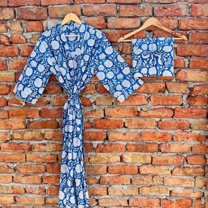 Peignoir kimono en coton avec sac, robes à imprimé floral, kimono pour femme, robe de nuit, cadeau de demoiselle d'honneur, robe de mariée, peignoir, kimono de mariée